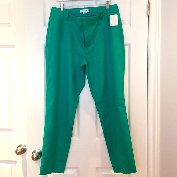 Calvin Klein green  high rise  pants - Picture 1 of 5